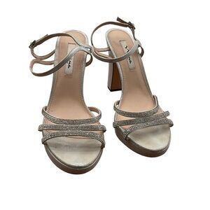 Nina NY Silver‎ Strappy Heels size 10